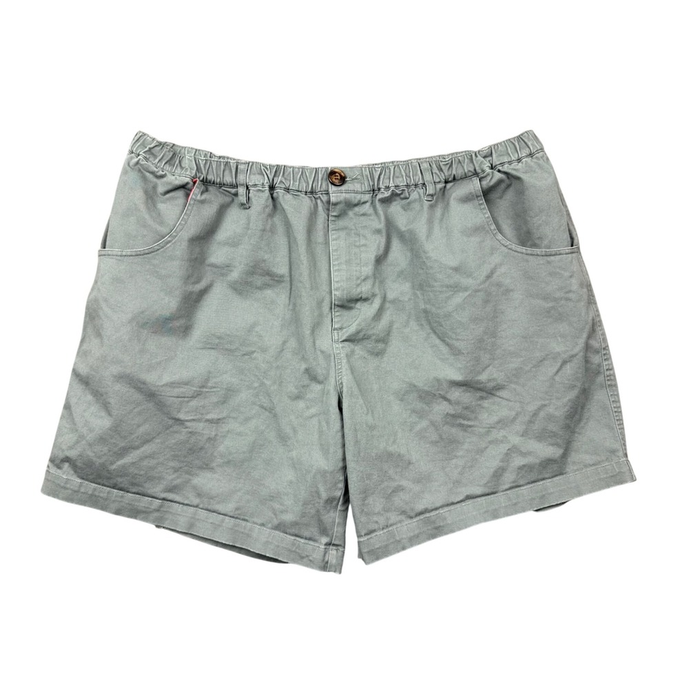 Bearskn Mens 4XL Gray Green Classic Shorts Stretch Casual Elastic Waist 7"